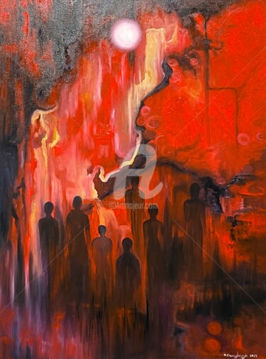 绘画 标题为““Trasmutabilità del…” 由Natalia Caragherghi "Naty", 原创艺术品, 油 安装在木质担架架上