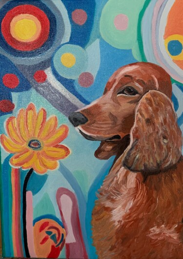 Malerei mit dem Titel ""A faithful friend"" von Olga Karlina (Olga Karlina), Original-Kunstwerk, Öl