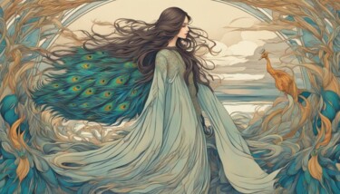 Цифровое искусство под названием "Bird of paradise" - Machnolga, Подлинное произведение искусства, Цифровая живопись