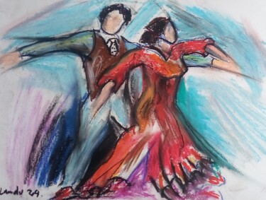 图画 标题为“Flamenco 5” 由Laudu, 原创艺术品, 粉彩