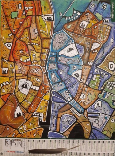 Painting titled "Dublin 70x53 cm" by Robin Lebel, Original Artwork, Pastel