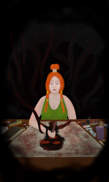 Digital Arts titled "Artist at work" by Andrey Elenev, Original Artwork, Digital Painting