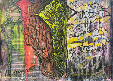 Painting titled "Abstracción 2015 Re…" by Paco Llorens, Original Artwork, Acrylic Mounted on Wood Panel