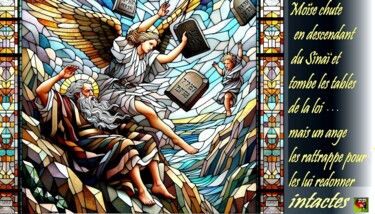 Digital Arts titled "LA CHUTE DE MOÏSE" by Pierre Peytavin, Original Artwork, AI generated image