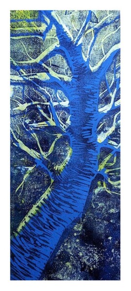 제목이 "arbr bleu"인 판화 Gilles Nickelsen로, 원작, 조각