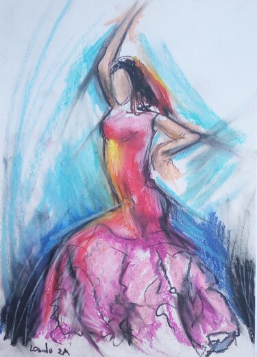 「Flamenco 8」というタイトルの描画 Lauduによって, オリジナルのアートワーク, パステル