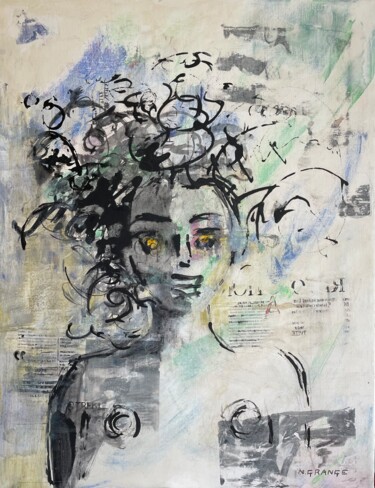 Pintura titulada "électrique" por Nathalie Grange, Obra de arte original, Acrílico Montado en Bastidor de camilla de madera