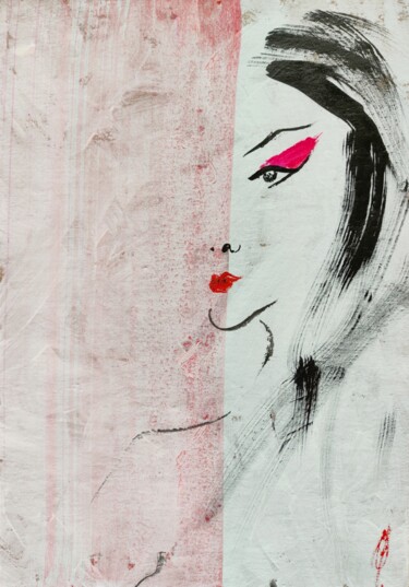 Waiting for him 绘画 标题为“Waiting for him” 由Olesya Nikolaeva, 原创艺术品, 墨