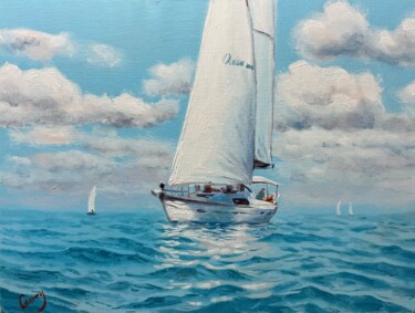 绘画 标题为“Seascape 41” 由Garry Arzumanyan, 原创艺术品, 油 安装在木质担架架上