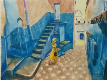Schilderij getiteld "CHEFCHAOEN lll.  Vi…" door Jacques Tafforeau, Origineel Kunstwerk, Aquarel