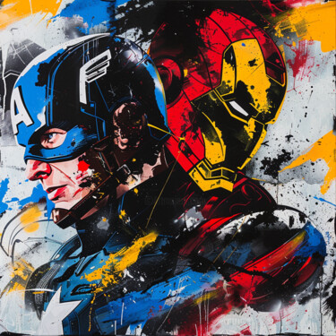 제목이 "Captain America & I…"인 디지털 아트 Pixinxt로, 원작, AI 생성 이미지