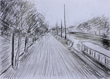 Dessin intitulée "Vieux gréement" par Jean Mirre, Œuvre d'art originale, Crayon