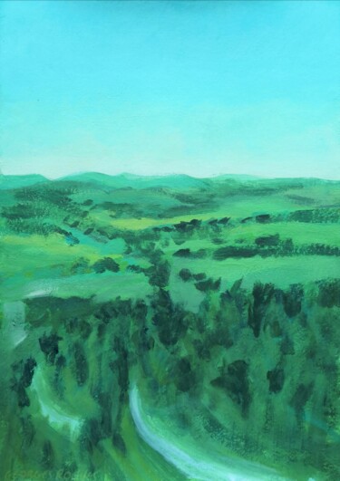 Painting titled "DEVALER LA MONTAGNE…" by Georges Roques, Original Artwork, Acrylic