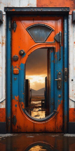 The door that saw dreams -- 1-1 Arts numériques intitulée "The door that saw d…" par Fa Agudera, Œuvre d'art originale, Image générée par l'IA