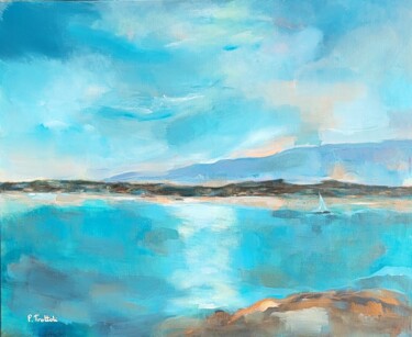 Peinture intitulée "Crépuscule sur l'Ét…" par Florence Trottoli, Œuvre d'art originale, Acrylique