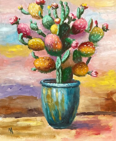 绘画 标题为“Cactus mania 3” 由Natalie Aleksejeva (NatalieVerve), 原创艺术品, 油