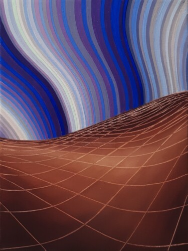 Peinture intitulée "Ondes gravitationne…" par Frédéric Letrun, Œuvre d'art originale, Huile Monté sur Châssis en bois