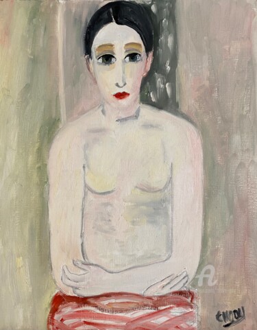 Peinture intitulée ""Dans les yeux de K…" par Claire Marie Gay, Œuvre d'art originale, Huile Monté sur Châssis en bois