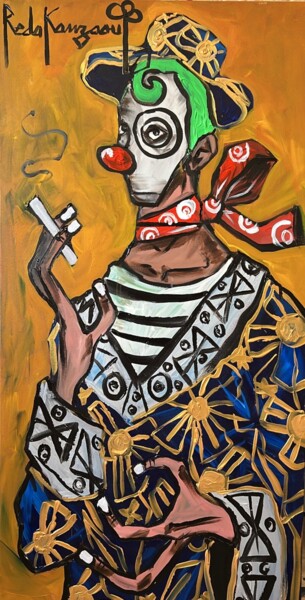제목이 "clown"인 미술작품 Reda Kanzaoui로, 원작, 아크릴