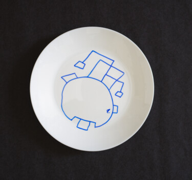 Design intitulée "ASSIETTE DÉCORÉE N°…" par Hakan Portakal, Œuvre d'art originale, Art de la table