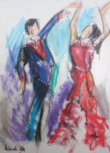 图画 标题为“Flamenco 16” 由Laudu, 原创艺术品, 粉彩