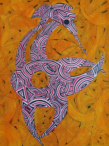 Peinture intitulée "L'oiseau" par Coco Vewenda, Œuvre d'art originale, Encre