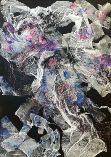 Phantasmagoria 2 Painting titled "Phantasmagoria 2" by Joanna Wietrzycka, Original Artwork, Collages Mounted on Wood Stretcher frame