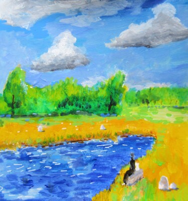 Peinture intitulée "douceur de saison" par Ludovic Catry, Œuvre d'art originale, Acrylique