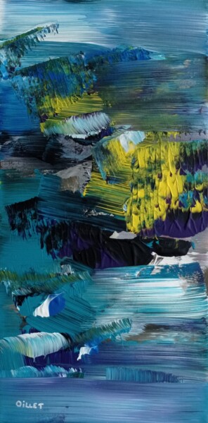Painting titled "Etude en violet 3" by Jean Oillet, Original Artwork, Acrylic