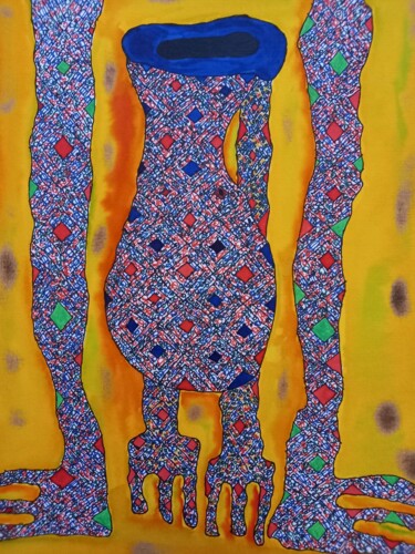 Painting titled "Incantation" by Coco Vewenda, Original Artwork, Ink