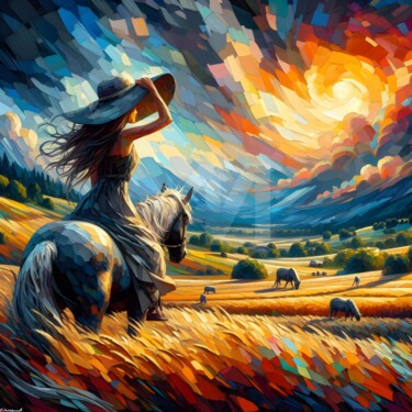 Grafika cyfrowa / sztuka generowana cyfrowo zatytułowany „Rider beneath the p…” autorstwa Piotr Pietruszewski, Oryginalna pr…