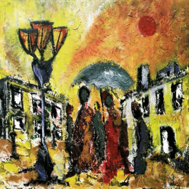 Borgo antico - Op.1 Pittura intitolato "Borgo antico - Op.1" da Michele Giuliani, Opera d'arte originale, Acrilico