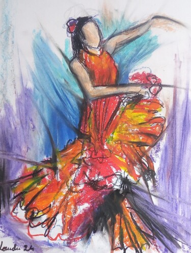 图画 标题为“Flamenco 19” 由Laudu, 原创艺术品, 粉彩