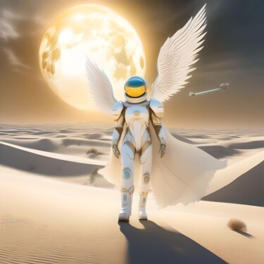 Цифровое искусство под названием "white planet 1" - Machnolga, Подлинное произведение искусства, Цифровая живопись