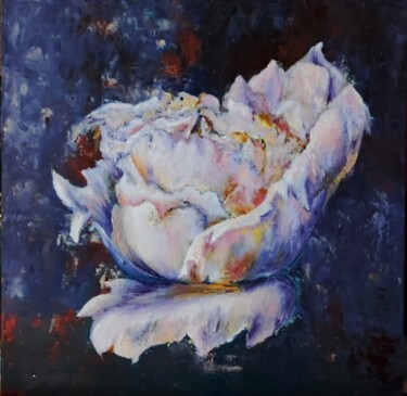 Painting titled "rose" by Svetlana Dushina, Original Artwork, Oil Mounted on Cardboard