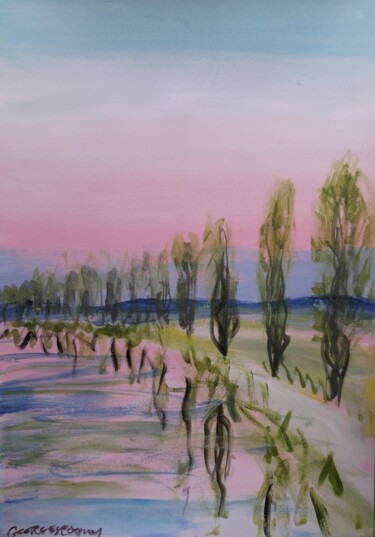 CHEMIN DE HALAGE Painting titled "CHEMIN DE HALAGE" by Georges Roques, Original Artwork, Acrylic
