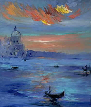 Pittura intitolato "Venice" da Anastasiia Novitskaya, Opera d'arte originale, Olio Montato su Telaio per barella in legno