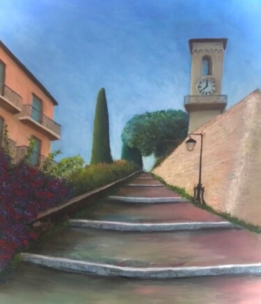 Peinture intitulée "la montée au suquet…" par Marc Lejeune, Œuvre d'art originale, Huile