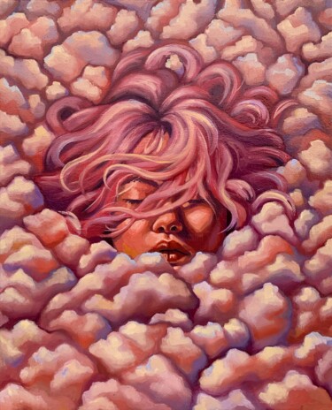 Painting titled "WHERE CAN I FIND PE…" by Vera Tepliakova, Original Artwork, Oil Mounted on Wood Stretcher frame
