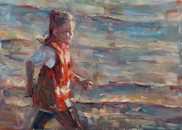 "En courant" başlıklı Tablo Marta Lipowska tarafından, Orijinal sanat, Petrol Ahşap Sedye çerçevesi üzerine monte edilmiş