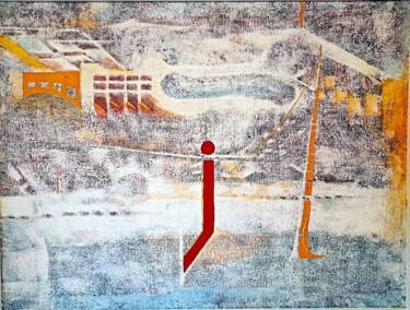 Pittura intitolato "Díptico 2" da Galvão, Opera d'arte originale, pigmenti Montato su Pannello di legno
