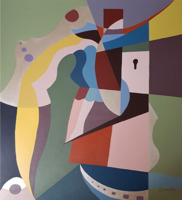 Painting titled "Secret Behind the C…" by Liana Ohanyan, Original Artwork, Oil Mounted on Wood Stretcher frame
