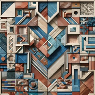 Architectural Precision: A Geometric Abstract Mosaic Digital Arts titled "Architectural Preci…" by Alberto Capitani, Original Artwork, AI generated image