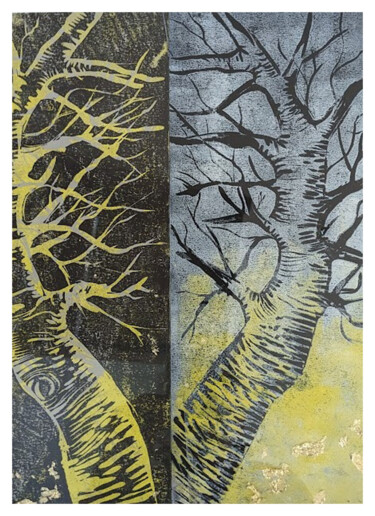 Printmaking titled "abrgrijaun" by Gilles Nickelsen, Original Artwork, Engraving