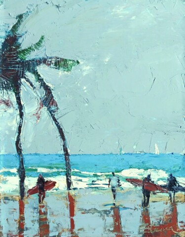 제목이 "The beach"인 미술작품 Julia Elkina로, 원작, 기름
