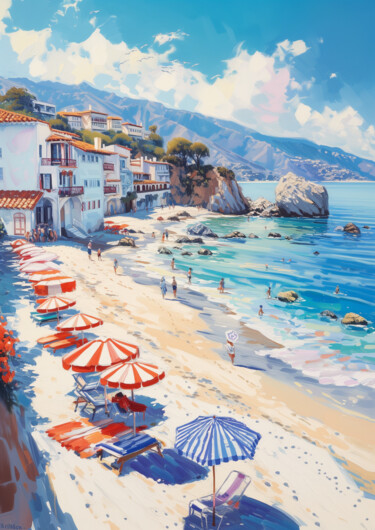 Peinture intitulée "Holidays in France" par Yass, Œuvre d'art originale, Huile