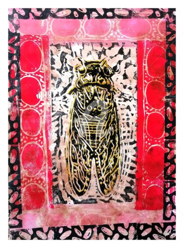 Printmaking titled "WEEKEND À CARPENTRAS" by Christophe Flaugère, Original Artwork, Linocuts