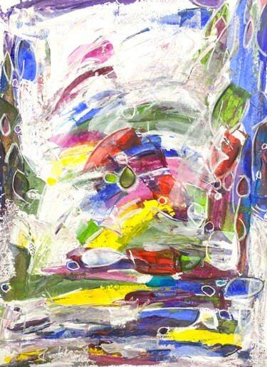 Painting titled "Climat equatorial" by Regine Blot, Original Artwork, Acrylic Mounted on Wood Panel