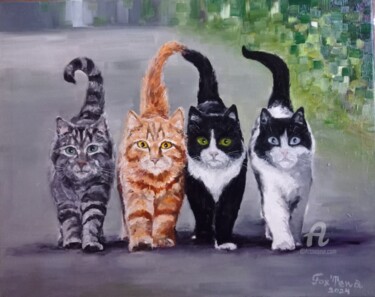 Painting titled "One for all all for…" by Tatiana Fox'Tena, Original Artwork, Oil