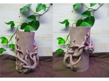 Sculpture intitulée "Flower vase" par Miša Cajnko, Œuvre d'art originale, Argile